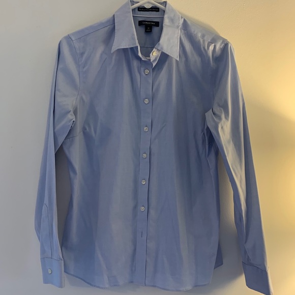 Lands End S 10 Pinpoint Cotton Oxford Like New